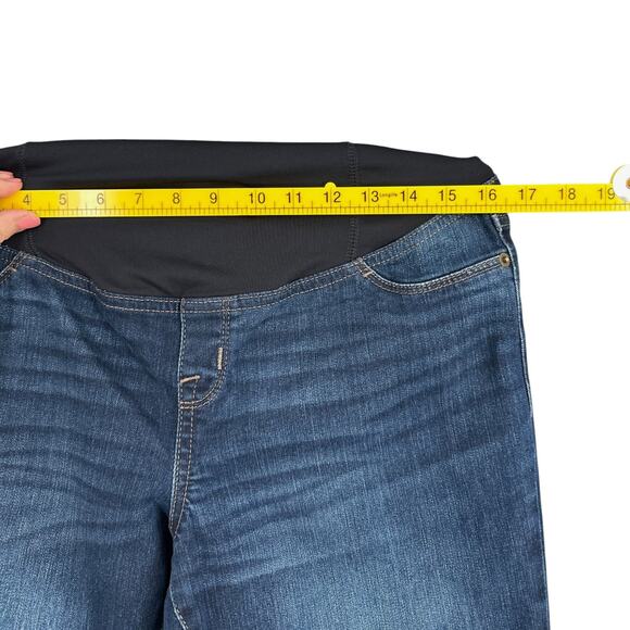 Isabel Maternity Skinny Blue Overbump Panel Dark Wash Maternity Jeans Size 4/27 - Picture 5 of 7